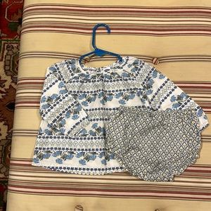 Block print shirt and diaper cover